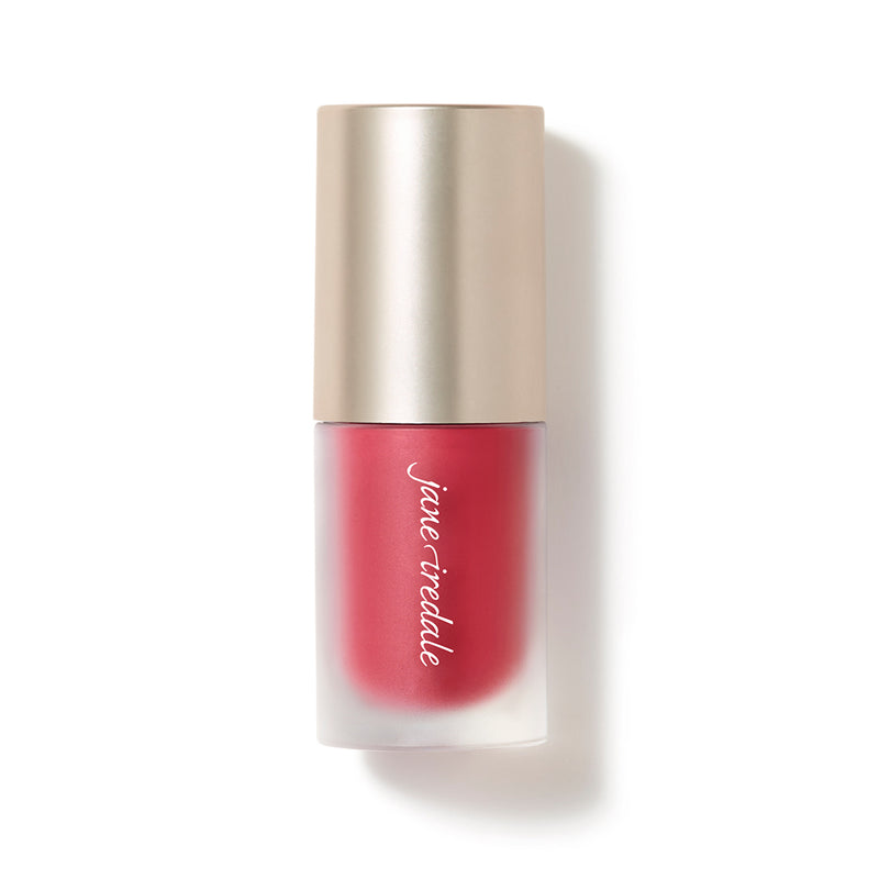 Jane Iredale ColorLuxe Liquid Blush Bombshell – levendige roze-rode vloeibare blush voor een opvallende, energieke look