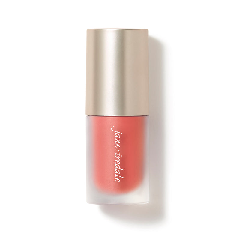 Jane Iredale ColorLuxe Liquid Blush Wild Child – koraalroze tint die warmte en speelsheid toevoegt aan de teint